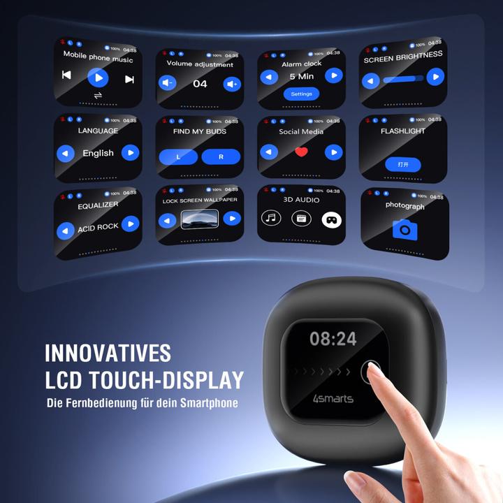 Produktbild 4smarts SkyBuds AI Screen (Keine Geräuschunterdrückung, 4 h, Kabellos)