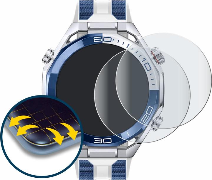 Produktbild BROTECT Fullscreen für Huawei Watch Ultimate 2 Blue Schutzfolie Displayschutz Folie Matt