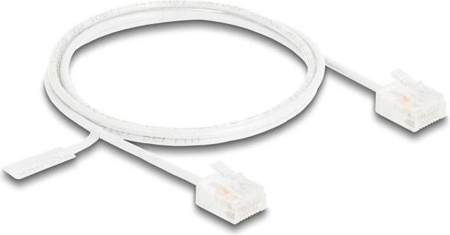 Produktbild Delock RJ45 Netzwerkkabel Cat.6 UTP Ultra Slim 1 m weiss mit (U/UTP, CAT6, 1 m)
