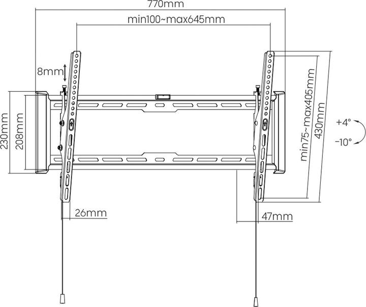 Immagine prodotto Value Staffa da parete per TV, distanza dalla parete di 47 mm (Muro, 75 kg, 37" - 80")