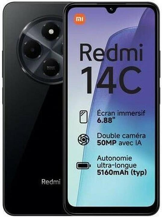 Actual product image Xiaomi Redmi 14C (256 GB, Midnight Black, 6.88", Dual SIM, 4G)