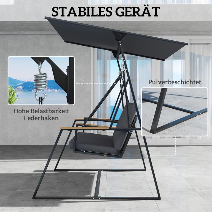 Image du produit Outsunny Gartenschaukel Metall, Polyester Grau