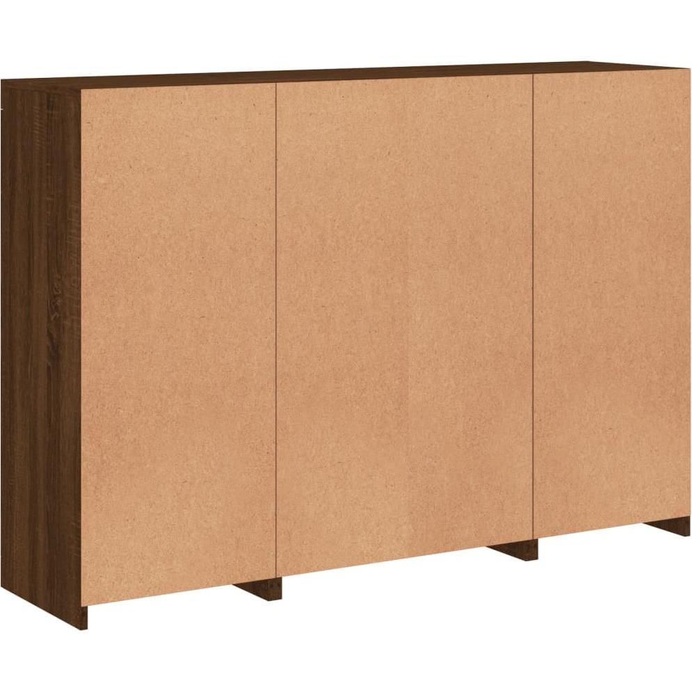 VidaXL, Kommode + Sideboard, Sideboards mit LED-Leuchten 3 Stk. Braun (142.5 x 37 x 100 cm)