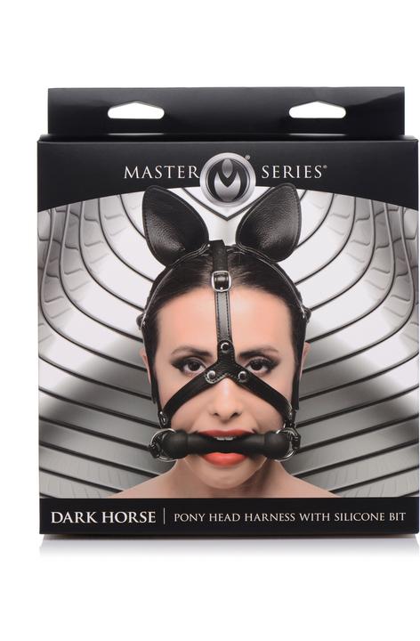 Produktbild Master Series Dark Horse Pony Head Harness with Silicone Bit