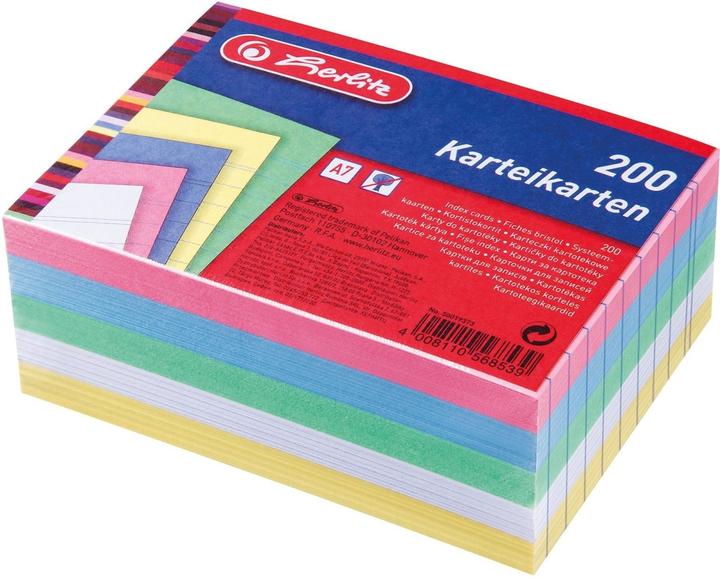 Produktbild Herlitz Karteikarten (A7, 200x, 175 g/m²)