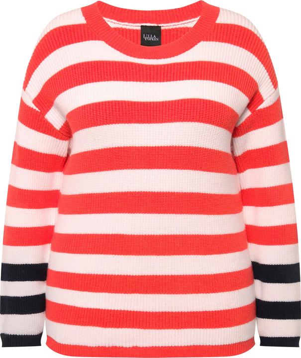 Immagine prodotto Ulla Popken Maglione con righe, scollo a girocollo e maniche lunghe (50, 52)