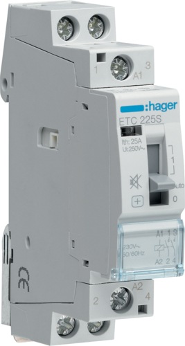 Image du produit Hager HAG ETC225S Contacteur sans ronflement T/N, 25A, 2S, 230V