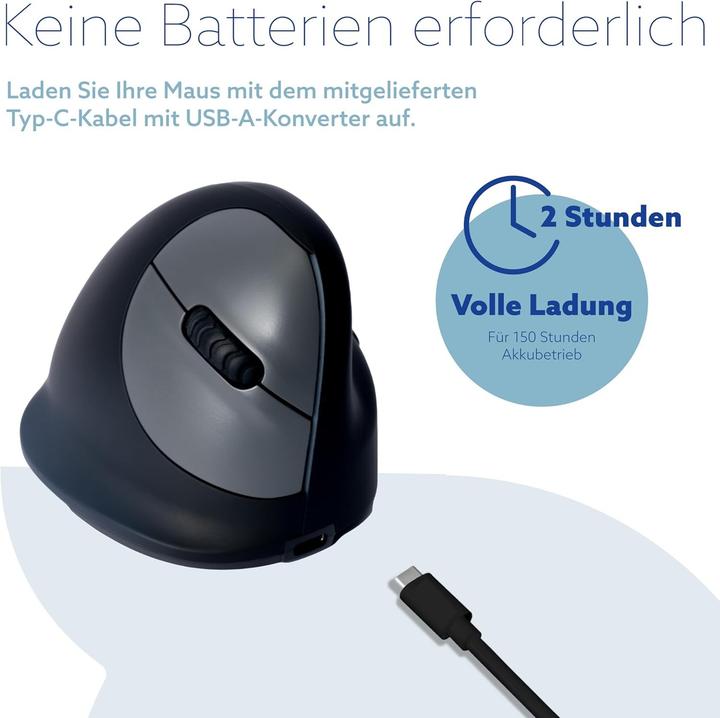 Actual product image R-Go Tools R-Go Mouse HE Break ergonomic right Bluetooth small black (Wireless)