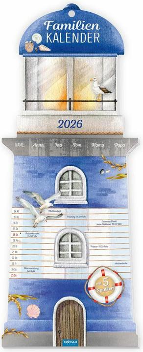 Produktbild Trtsch Formkalender Familienkalender Leuchtturm 2026 (Deutsch, Harter Einband)