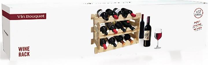 Actual product image VinBouquet wooden wine rack, for 12 bottles (50 x 35 x 30 cm, 12 bottles)