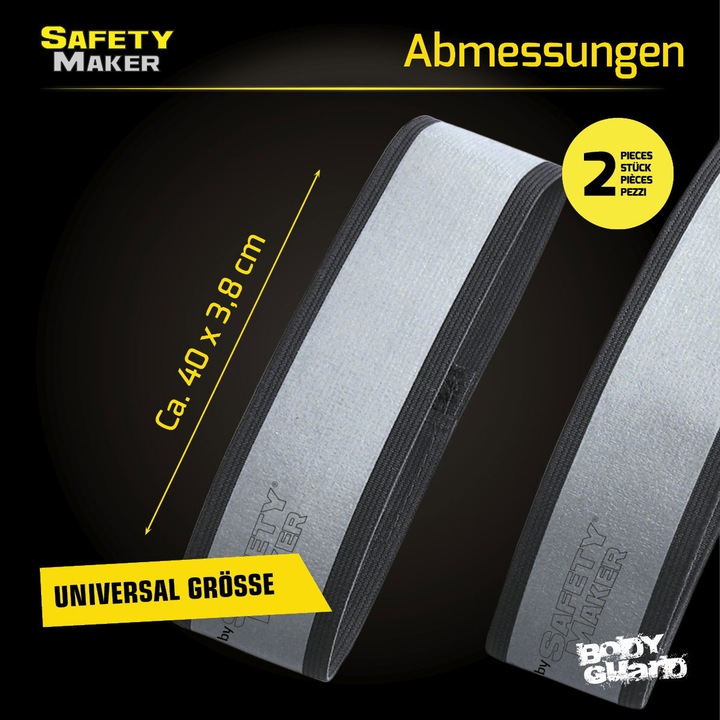 Produktbild SafetyMaker Reflektor Band 1 Paar schwarz