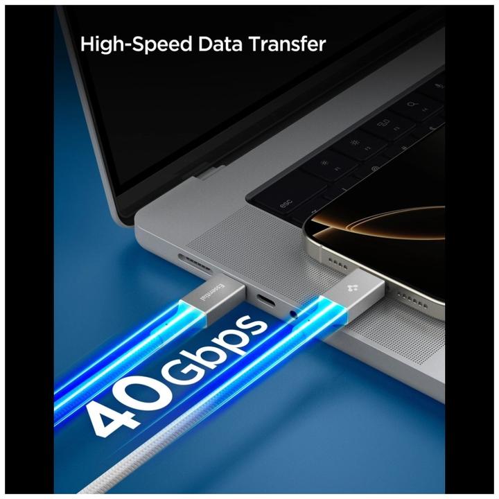 Produktbild Spigen Kabel EB24015CC Essential USB-C 240W 1.5m biały (1.50 m, USB 4.0, 240 W)