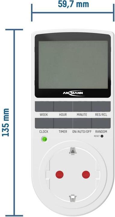 Produktbild Ansmann 1260-0006-590-01 Zeitschaltuhr Programmierpaket digital Tagesprogramm, Wochenprogramm 3680W