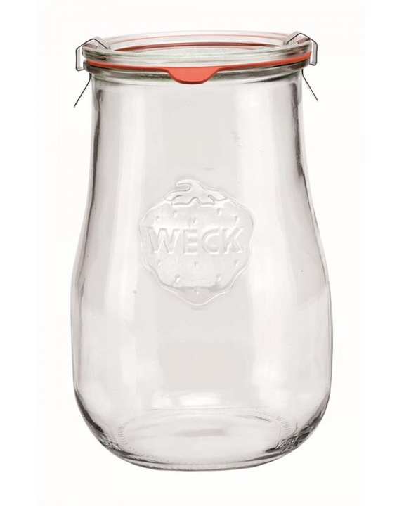 Immagine prodotto Weck Barattolo con bordo a tulipano, coperchio di vetro con guarnizione e clip 1750ml (1.75 l)
