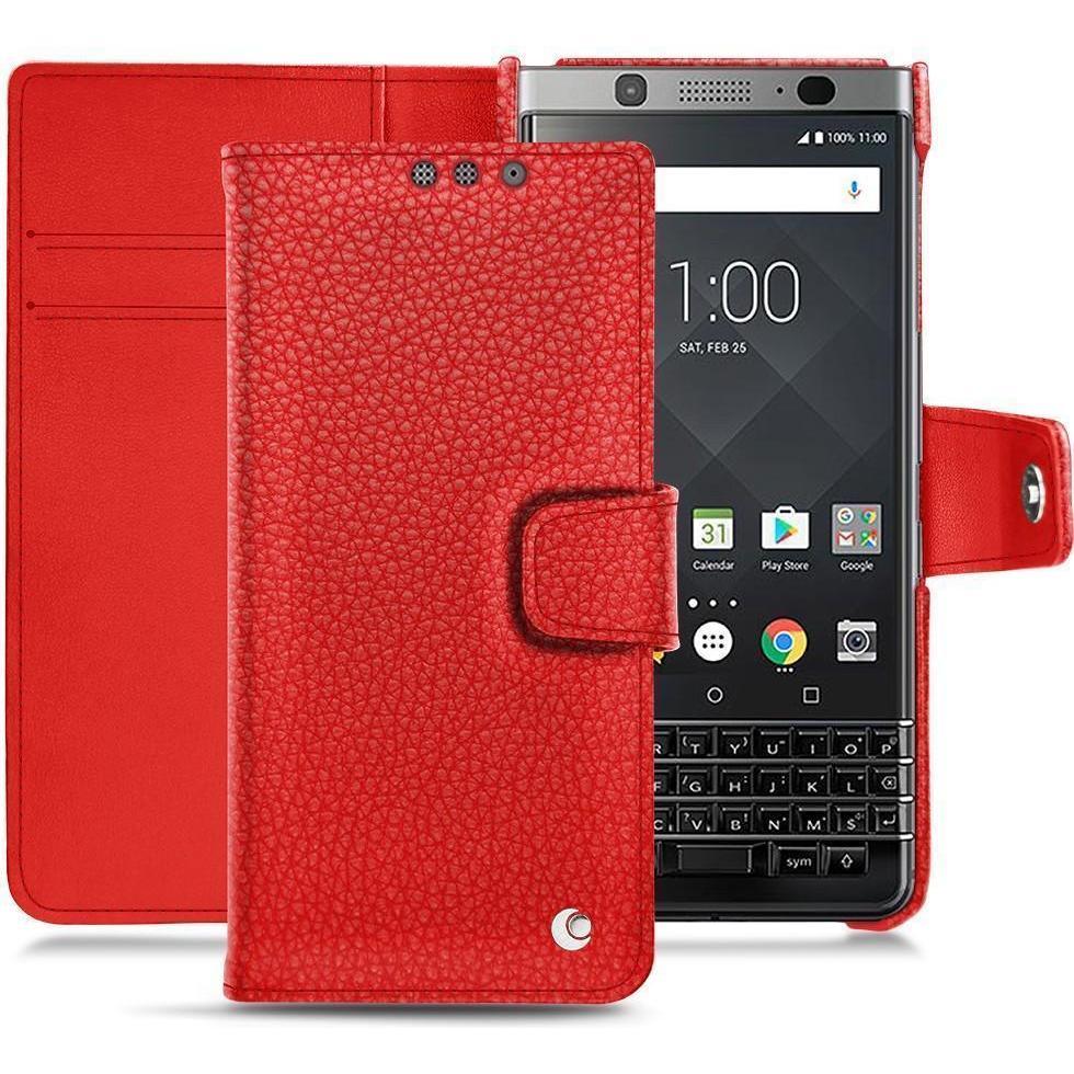 Noreve Lederschutzhülle Wallet (Blackberry KEYone), Smartphone Hülle, Rot