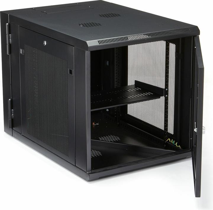 Produktbild StarTech 12HE Wandmontage Server Rack bis zu 81cm tief Gehäuse mit Scharnier Netzwerkschrank Server Schrank (12 HE)