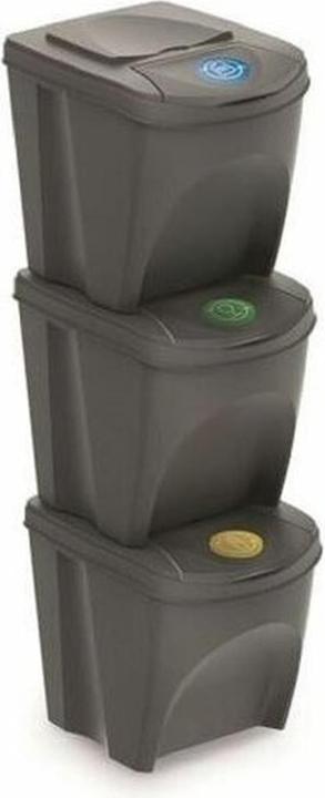 Prosperplast Recycling Waste Bin Sortibox Black (3 x 25 l) (8719987806230) (25 l)