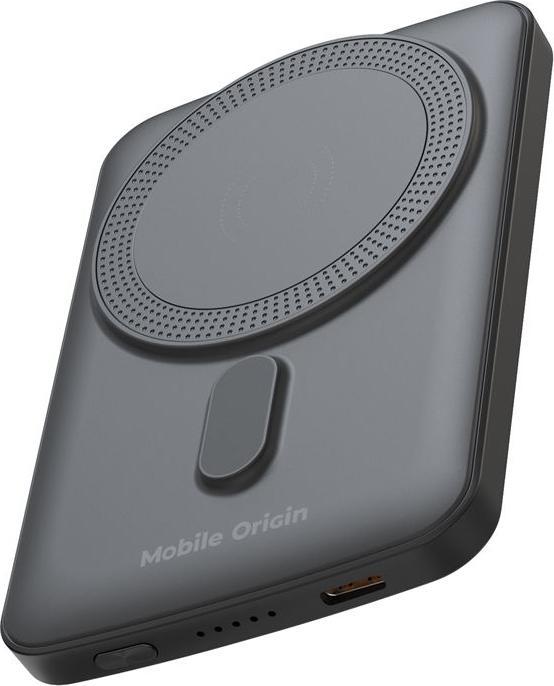Mobile Origin Wireless Magnetic PowerBank 5000mAh PB10 Powerbank - Sort - 5000 mAh (5000 mAh)