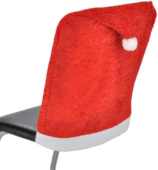 Actual product image Novaliv Christmas Chair Covers Set of 2 I Velvet I Red I Father Christmas Hat I Chair Cover Christmas