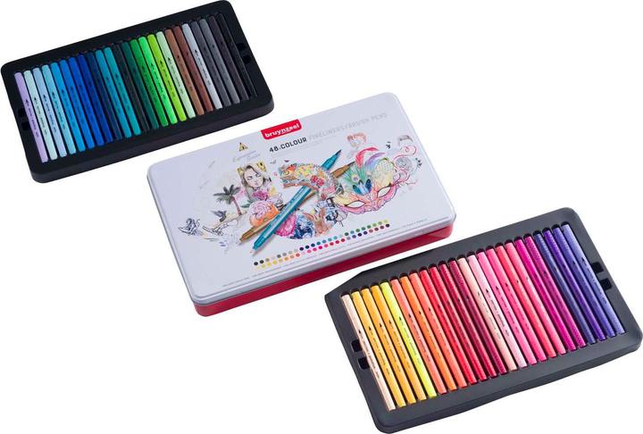 Produktbild Bruynzeel Creatives Doppelfasermaler Brush Pen, 48er Etui (Mehrfarbig, 48 x)