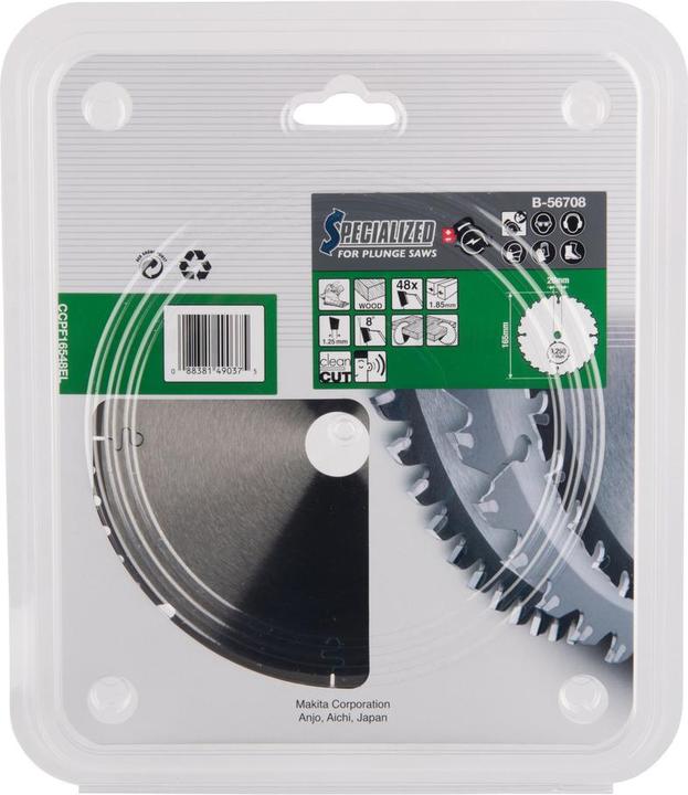 Actual product image Makita Lame SPECIALIZED pour scie plongeante a accus 165/20