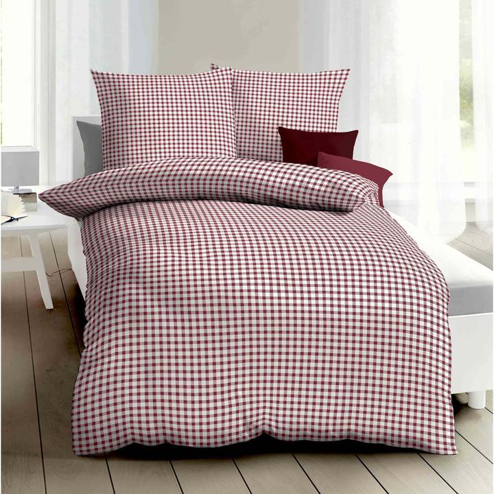 Produktbild Kaeppel Biber Bettwäsche Vichy Karo rot (Bettwäsche Set, 80 x 80 cm, 155 x 220 cm)