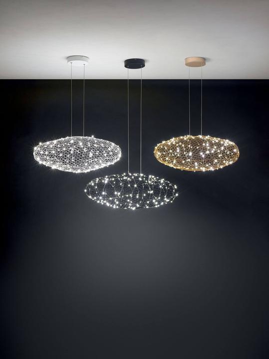 Actual product image Fabas Luce LED pendant light Sumter 2000x350mm 18W warm white black dimmable (1780 lm)