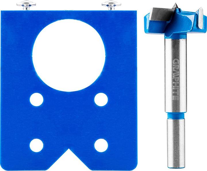 Actual product image Graphite Hinge fixing kit, template + 35 mm drill bit (35 mm)
