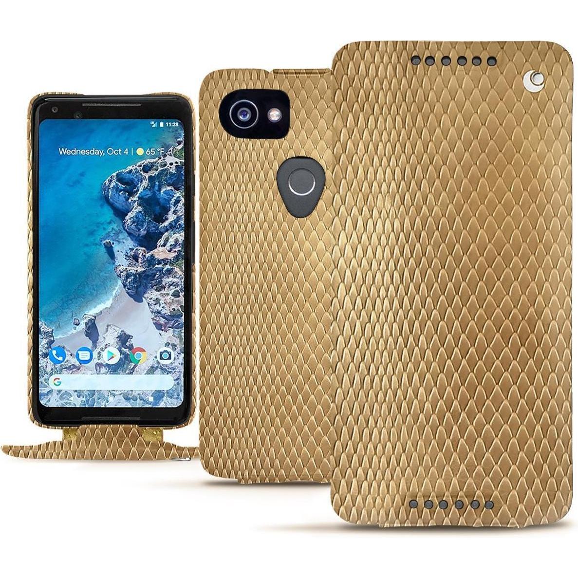 Noreve Lederschutzhülle vertikal (Google Pixel 2 XL), Smartphone Hülle, Beige