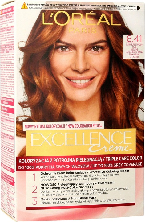 L'Oréal Paris Loreal Excellence Creme Farbe Creme 6.41 Light Amber Brown (6.41 Light Amber Brown)