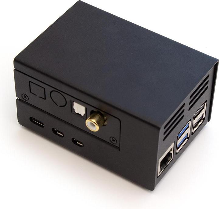HiFiBerry Stahlgehäuse für Raspberry Pi 5, kompatibel mit DAC Digi und Amp, schwarz