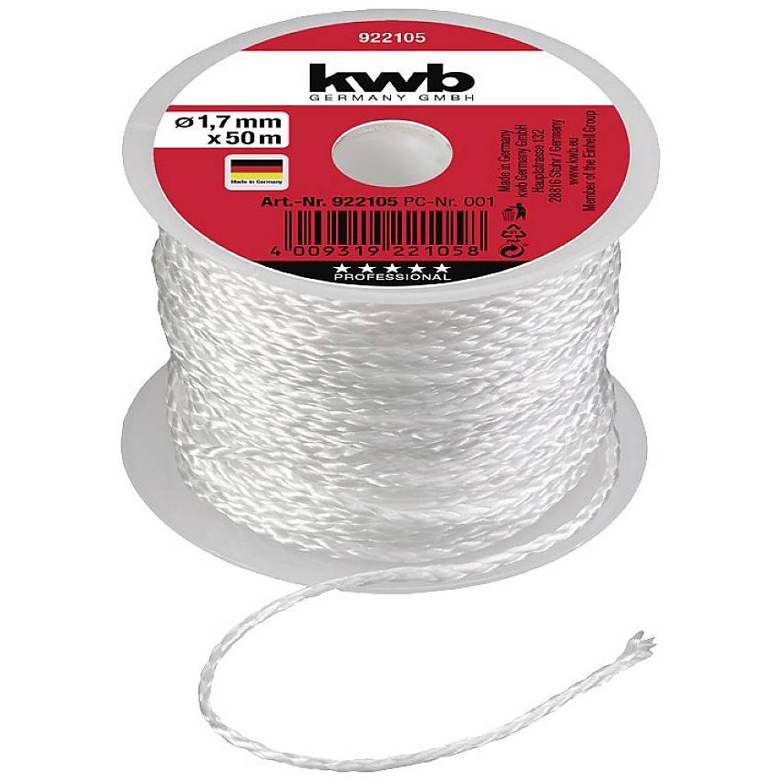 kwb, Corda, 922105 Cordoncino per muratori 1,7 mm bianco 50 m (50 m)