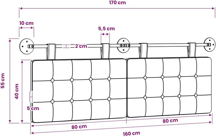 Actual product image vidaXL Schlafzimmer-Kopfteil (170 x 5 x 5 cm)