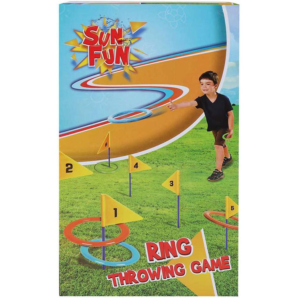 Sun Fun Fang-Wurf-Spiel mit 6 Ringen und 6 Flaggen