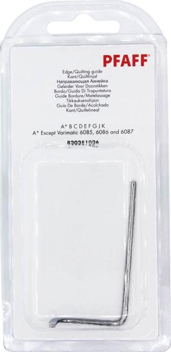 Actual product image Pfaff Edge guide ruler, group A* B C D E F G J K L A* except Varimatic 6085, 6086 and 6087