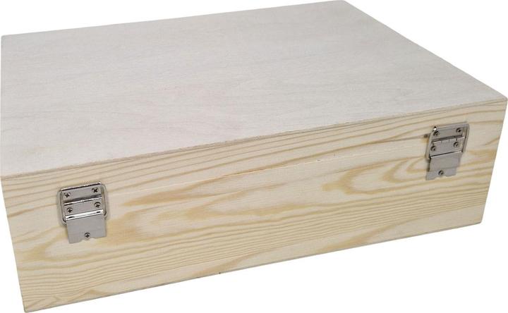 Actual product image Playwood Kiefernholzkoffer im A4-Format mit Metallgriff