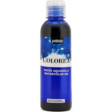 Pebeo, Künstlerfarbe + Bastelfarbe, Colorex Wassertinte (Ultramarinblau, 250 ml)