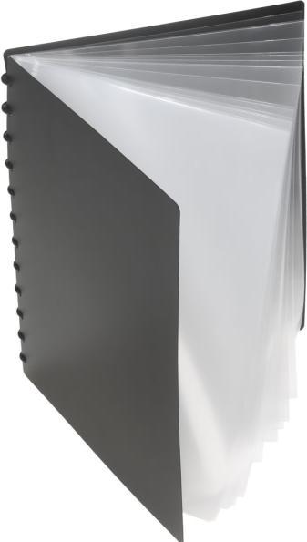 Produktbild Foldersys Sichtbuch A4 PP 20 Hüllen mit T-Stanzung 6mm-Ringe schwarz (A4, 1 x)