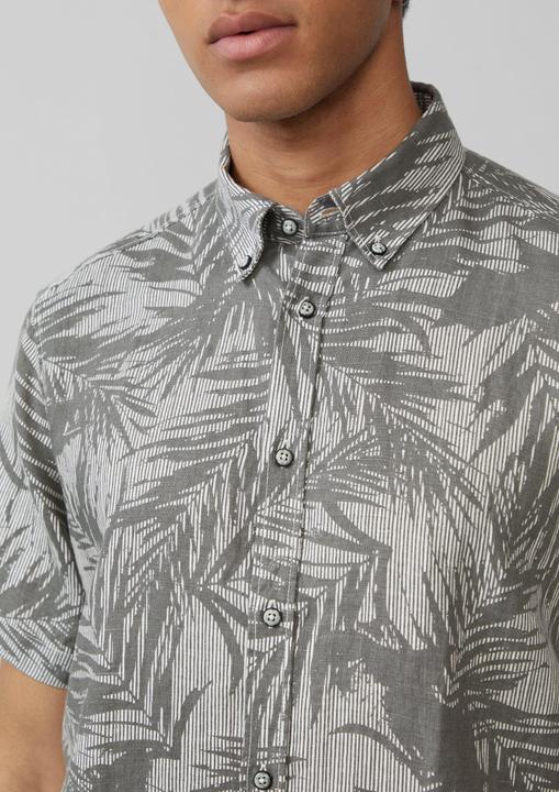 Produktbild S.Oliver Hemd Regular Fit: Gemustertes Kurzarmhemd aus Leinen (M)