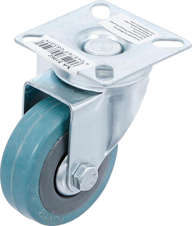 4 Stück 80 mm SL Gummi Rollen Blue Wheel Transportrollen Lenkrollen Lenkrolle eB