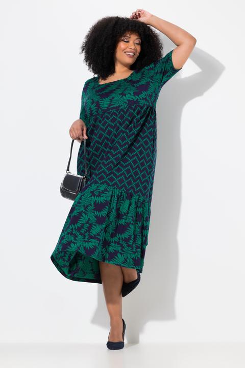 Produktbild Ulla Popken Jersey-Maxikleid, A-Linie, Carree-Ausschnitt, Halbarm (68)