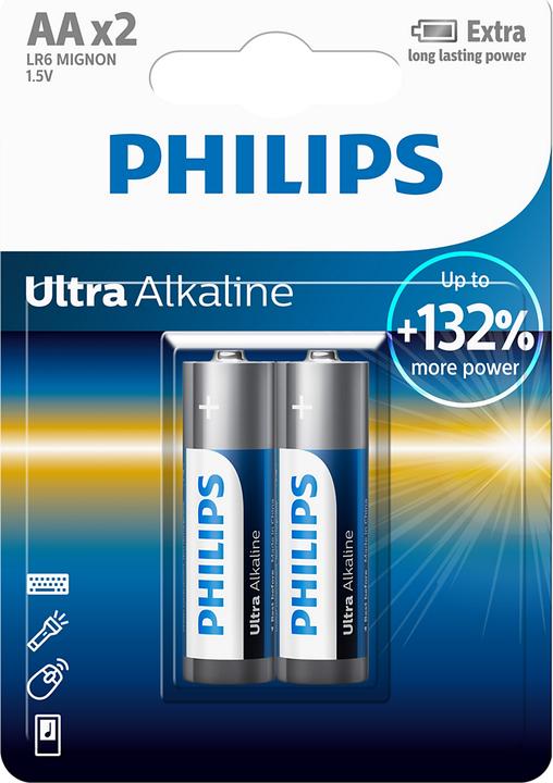 Image du produit Philips Pile alcaline Ultra LR6E2B/10 (2 pcs, AA)