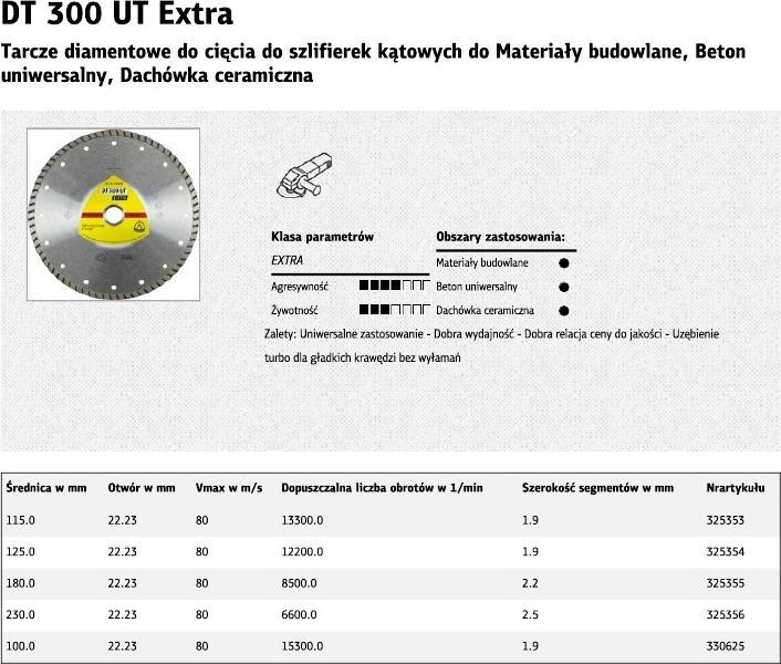 Produktbild Klingspor DT 300 UT Extra - Diamanttrennscheibe 125 x 22,23 mm