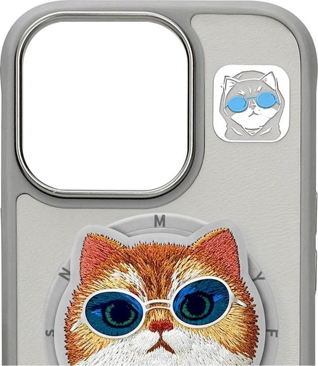 Produktbild Uniq Nimmy Glasses Cool Cat MagSafe case for iPhone 16 Pro Max grey (Apple iPhone 16 Pro Max)