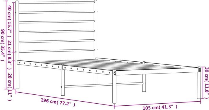 Image du produit vidaXL Bettgestell (100 x 190 cm)
