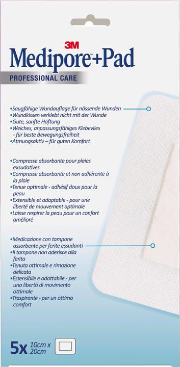 Actual product image 3M 10x20cm wound pad 5x15.5cm (5 x)