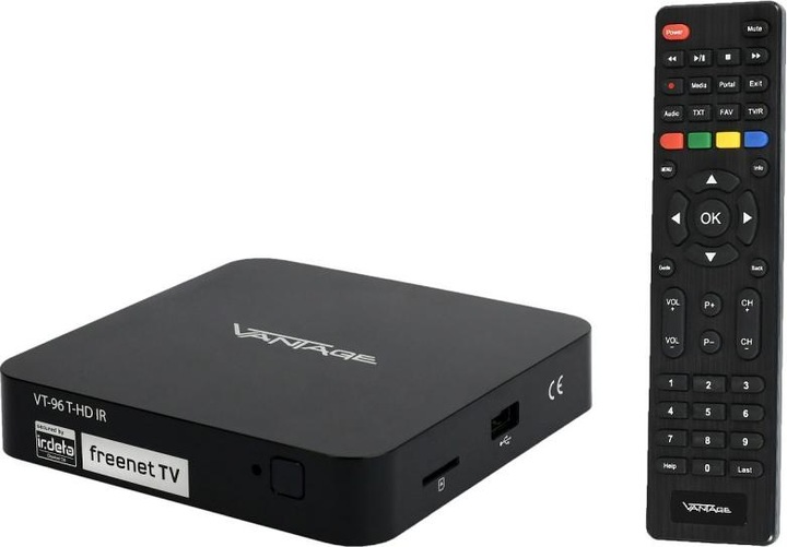 Image du produit Vantage VT-96 T2 Récepteur DVB-T2 Fonction d'enregistrement Norme allemande H - H.265 - HEVC (DVB-T2)