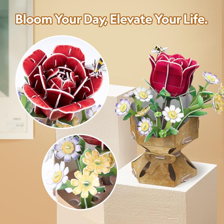 Immagine prodotto Cubicfun 3D Puzzle Blumentopf Rose 120 Teile (120 pezzi)