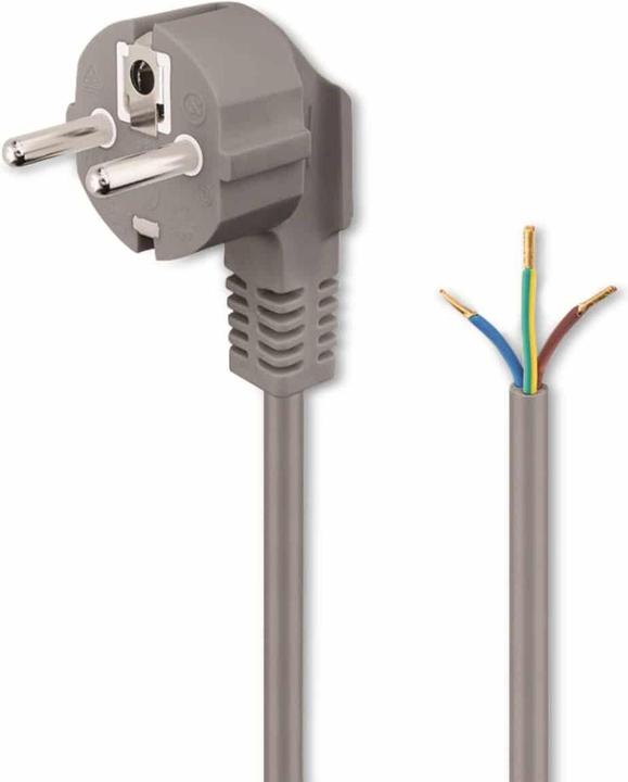 Actual product image Goobay protective contact cable angled for assembly, 1.5 m, gray (1.50 m)