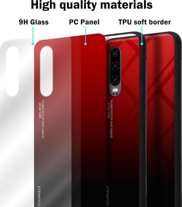 Produktbild Cadorabo TPU 2 Farben Glas Cover (Huawei P30)